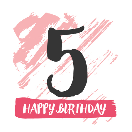 Happy birthday number 5. Vector Illustrationのイラスト素材