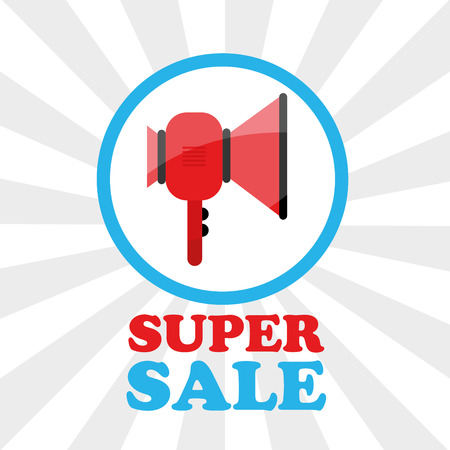 Loudspeaker super sale. Vector illustrationのイラスト素材