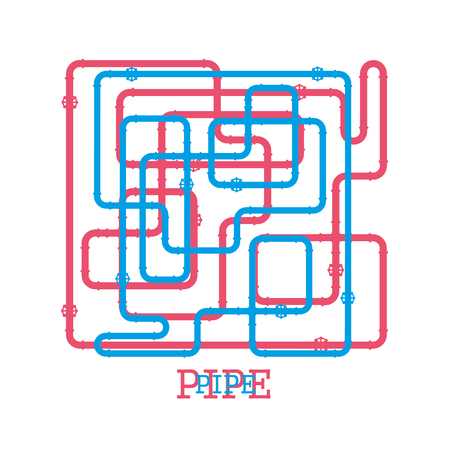 The elements of the pipeline. Pipe system designer. Vector Illustrationのイラスト素材