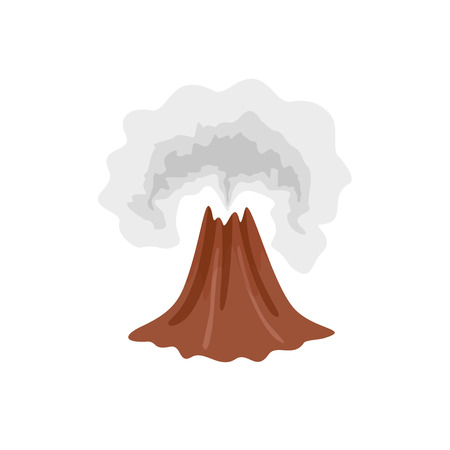 Volcano eruption with hot lava illustrationのイラスト素材