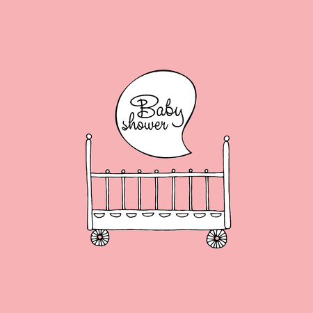 Cute baby shower card design. Vector illustration.のイラスト素材