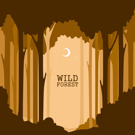 Vector illustration of trees with on edge of forest.のイラスト素材