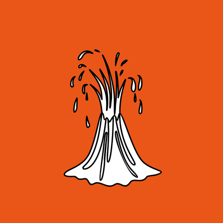 Volcano eruption with hot lava illustrationのイラスト素材