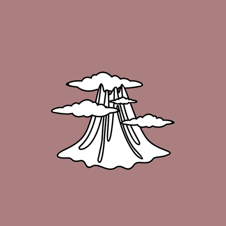 Volcano eruption with hot lava illustrationのイラスト素材