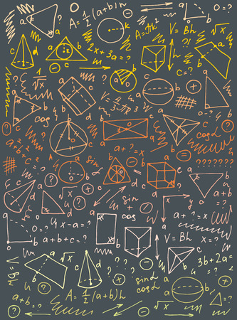 Pattern on the theme of learning with formulas and graphs. Vector Illustration. eps 10のイラスト素材