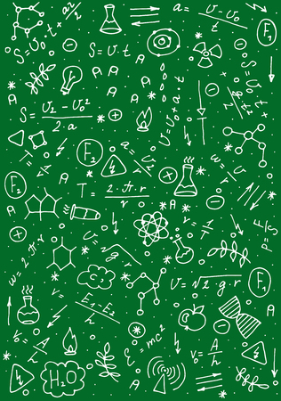 Pattern on the theme of learning with formulas and graphs. Vector Illustration. eps 10のイラスト素材