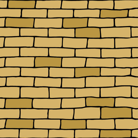 Template doodle seamless brick wall.のイラスト素材