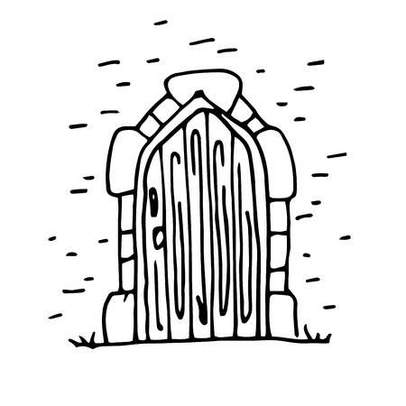 Ancient gates, hand drawn. Vector illustrationのイラスト素材