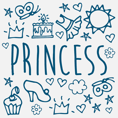 Birthday icons with royalty concept.のイラスト素材