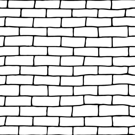 Template doodle seamless brick wall.Vector Illustration. eps10のイラスト素材