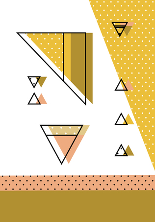 Trendy geometric elements memphis cards. Retro style texture, pattern and geometric elements. Modern abstract design poster, cover, card design.のイラスト素材