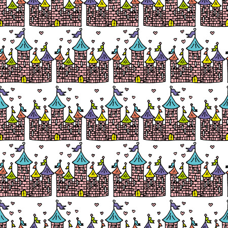 castle seamless. Vector Illustration.のイラスト素材