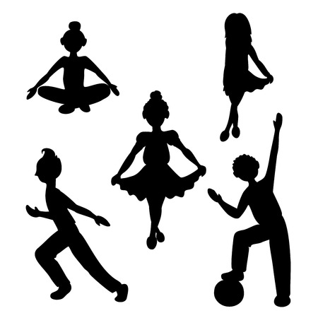 A silhouette of sportsmen. Vector Illustrationのイラスト素材