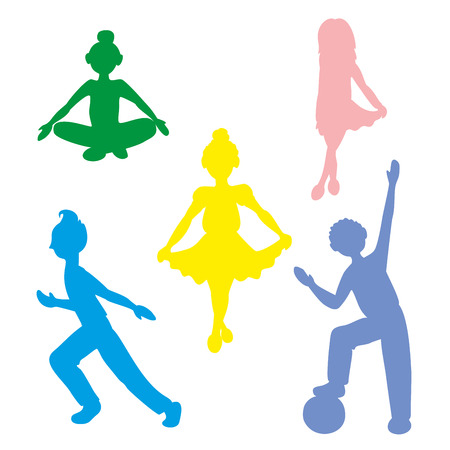 silhouette of sportsmen. Vector Illustrationのイラスト素材