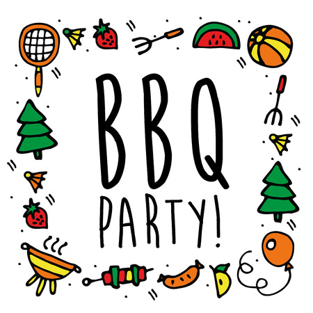 hand-drawn, picnic card. vector illustration. eps10のイラスト素材