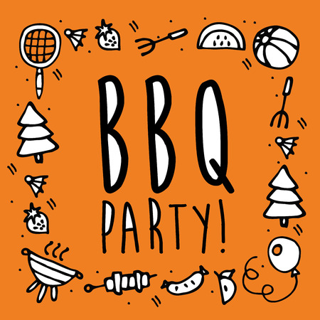 hand-drawn, picnic card. vector illustration. eps10のイラスト素材