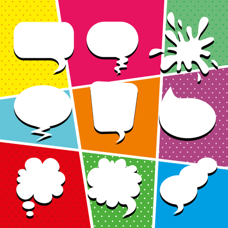 Pop art comic bubbles design. vector illustrationのイラスト素材