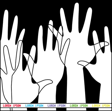 Hands Vector Illustration black background.のイラスト素材
