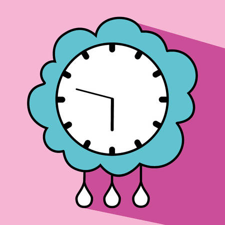 Clock icon flat style. Vector illustration.のイラスト素材
