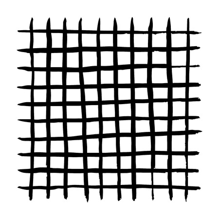 Striped geometric seamless pattern design. Hand drawn black stripes. Vector Illustrationのイラスト素材