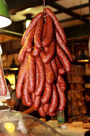 Sausage hangingの写真素材