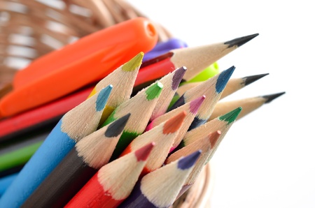 Color pencils isolated on white background