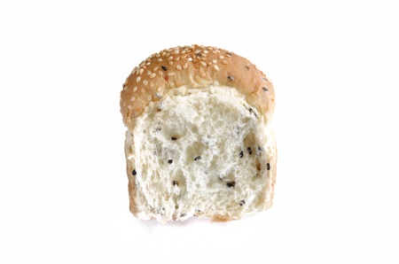 bread with sesame isolated on a whiteの写真素材