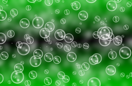abstract bubbles texture and green backgroundの写真素材