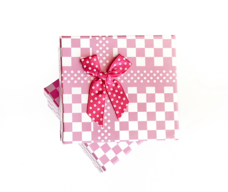 Gift box isolated on whiteの写真素材