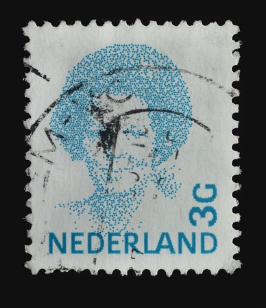 NETHERLANDS - CIRCA 1984   stamp printed in the Netherlands shows image of Queen Beatrix, circa 1984のeditorial素材