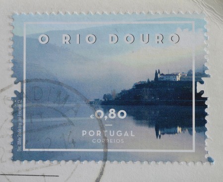 PORTUGAL - CIRCA 2012    stamp printed in Portugal shows The Douro river, circa 2012のeditorial素材