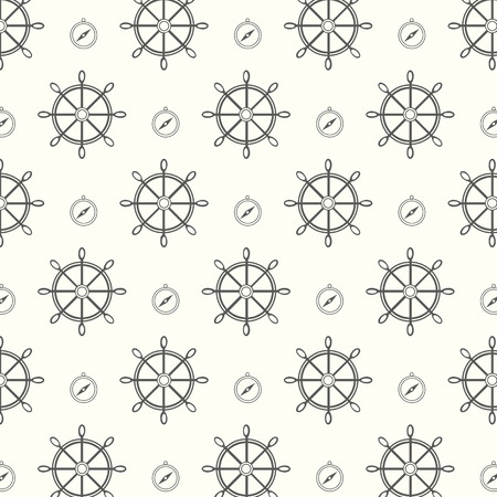 vector seamless pattern wheels and compass texture backgroundのイラスト素材