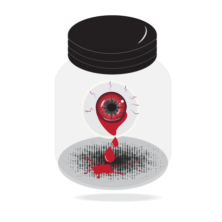 abstract eye with blood, halloween styleのイラスト素材