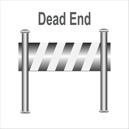 barricade warning sign, Dead End vector illustrationのイラスト素材