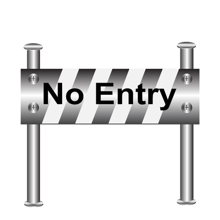 barricade warning sign, No Entry vector illustrationのイラスト素材