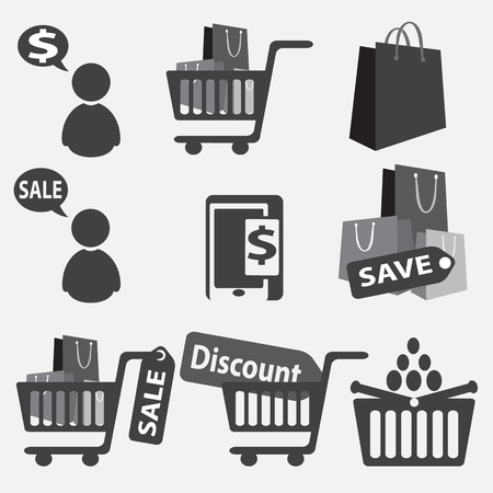 Marketing, commercial icon set illustrationのイラスト素材