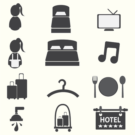 Hotel icons, vector illustrationのイラスト素材