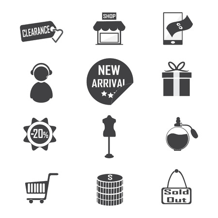 Shopping, commercial  icon set vector illustrationのイラスト素材