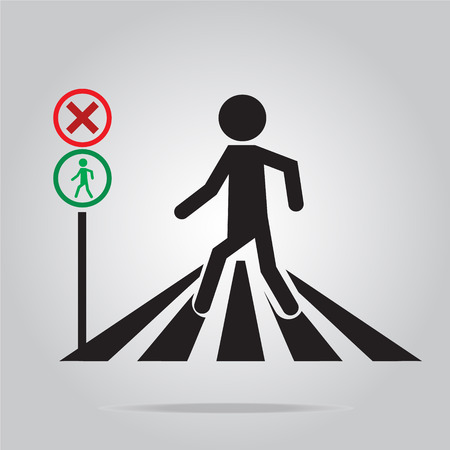pedestrian crossing sign, school road sign vector illustrationのイラスト素材