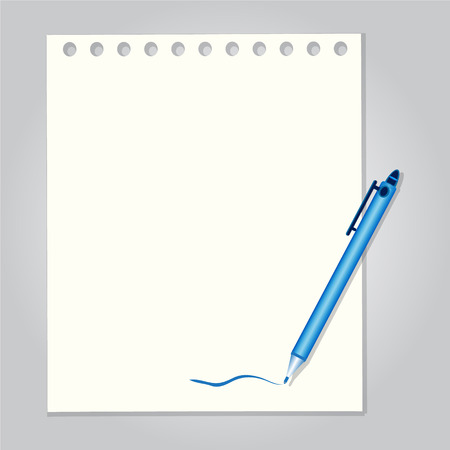 Pen with paper background vector illustrationのイラスト素材