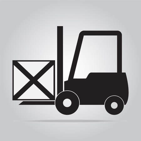 Illustration pour Forklift and crate symbol, icon vector illustration - image libre de droit