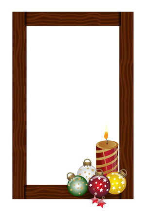 Beautiful christmas candle and ball abstract vector  backgroundのイラスト素材