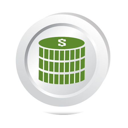 Coin symbol button icon vector illustrationのイラスト素材