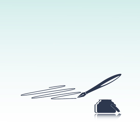 Ink pen on gradient board backgroundのイラスト素材