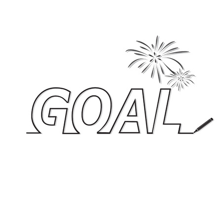 Business goal concept line text vector illustrationのイラスト素材