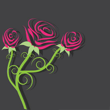 Rose floral drawing vintage style abstract vector backgroundのイラスト素材