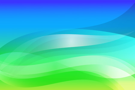 Blue and green gradient lines and wave vector abstract backgroundのイラスト素材