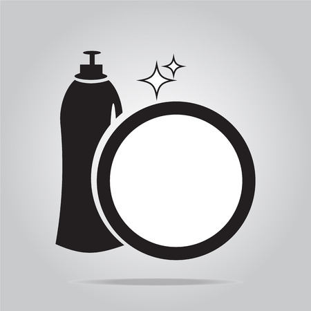 Dish washing icon, cleaning and housework icon signのイラスト素材