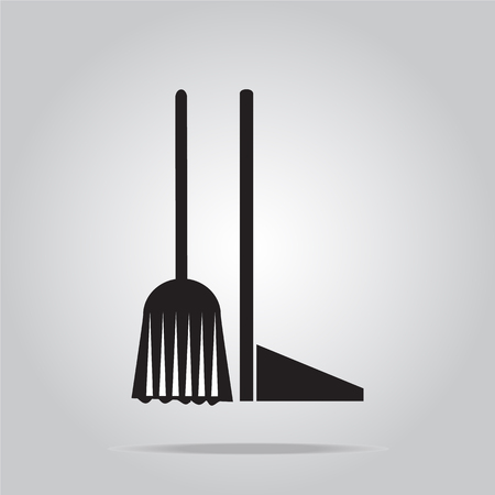 Cleaning icon, Broom and Dustpanのイラスト素材