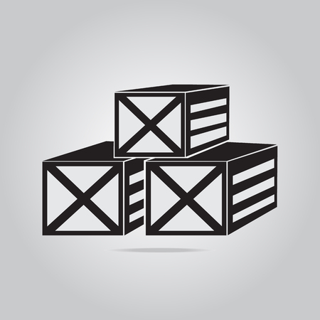 Storage crates boxes, containers icon vector illustrationのイラスト素材